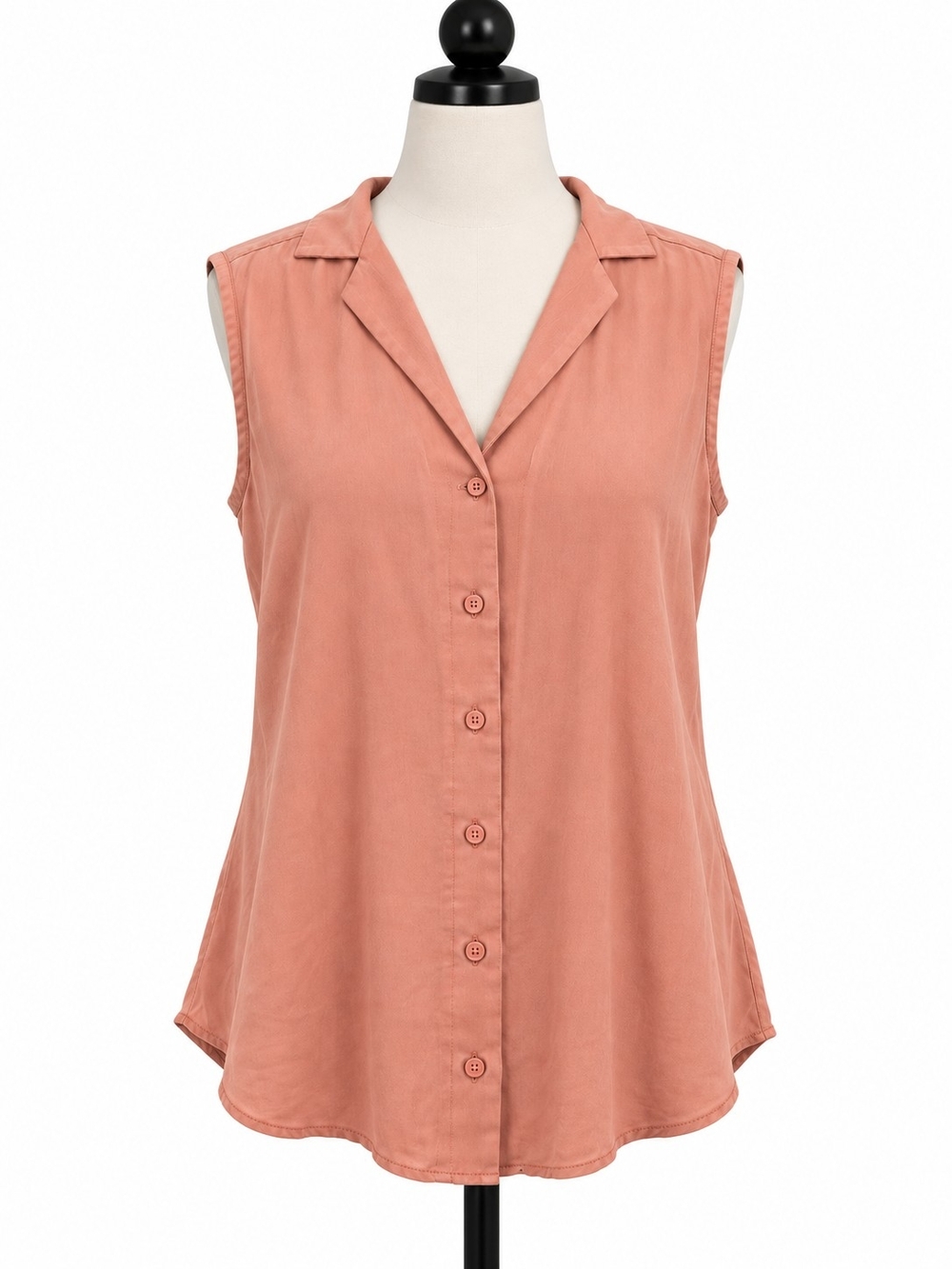 Express Women’s M Coral Sleeveless Button Front Collared Blouse